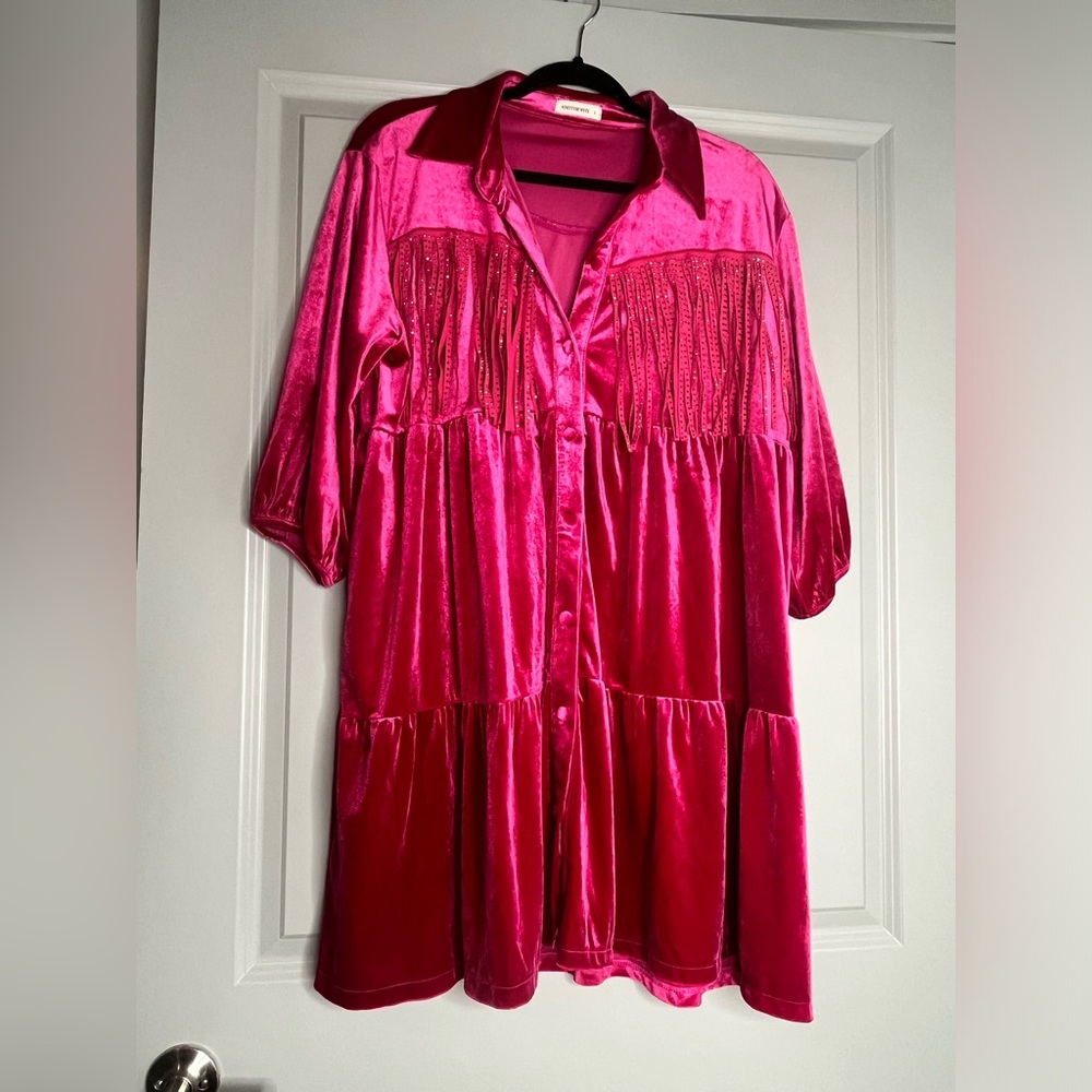 Velvet pink rodeo dress